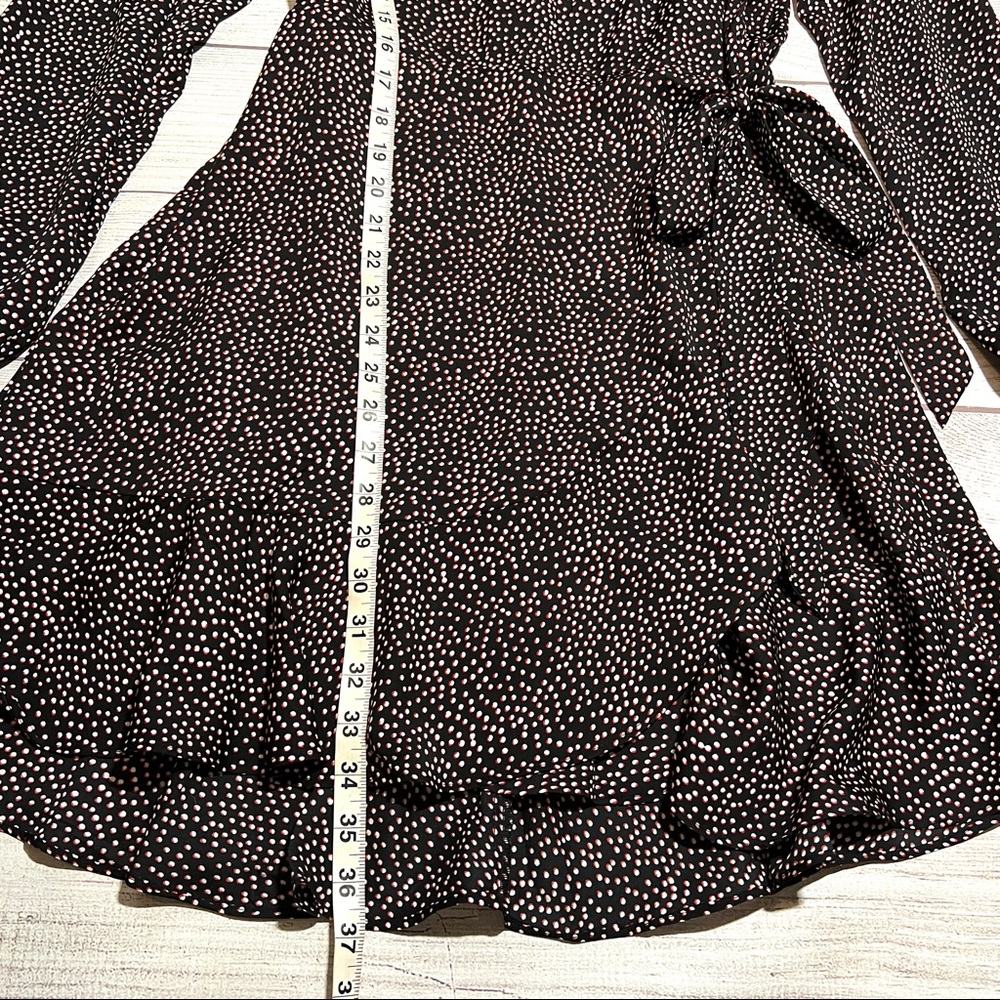EXPRESS Square Neck Ruffle Wrap Dress - Picture 12 of 16